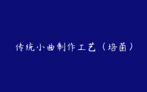 传统小曲制作工艺（培菌）