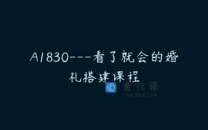 A1830—看了就会的婚礼搭建课程