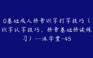 0基础成人拼音识字打字技巧（识字认字技巧，拼音基础拼读练习）--沐学堂-45