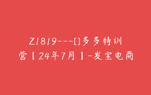 Z1819---[]多多特训营【24年7月】-发宝电商