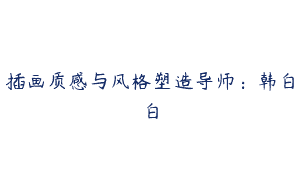 插画质感与风格塑造导师：韩白白