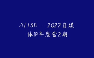 A1138—2022自媒体IP年度营2期