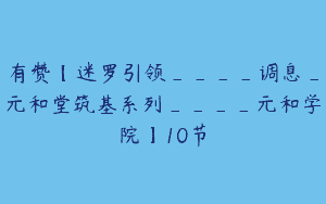 有赞【迷罗引领____调息_元和堂筑基系列____元和学院】10节