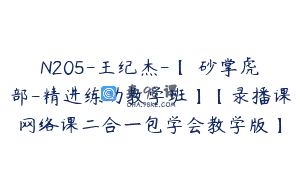 N205-王纪杰-【硃砂掌虎部-精进练功教学班】【录播课网络课二合一包学会教学版】