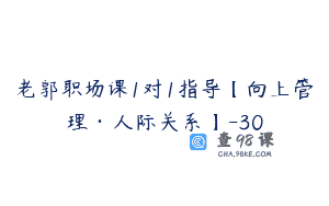 老郭职场课1对1指导【向上管理·人际关系】-30