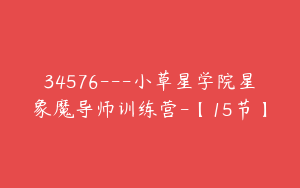 34576---小草星学院星象魔导师训练营-【15节】