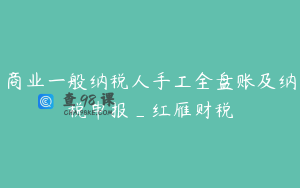 商业一般纳税人手工全盘账及纳税申报_红雁财税