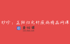 妙珍：正阳归元针疾病精品网课