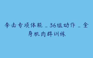 拳击专项体能_36组动作_全身肌肉群训练