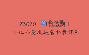 Z3070—[]【5期】小红书变现运营私教课9