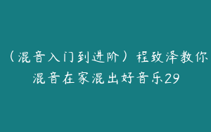（混音入门到进阶）程致泽教你混音在家混出好音乐29