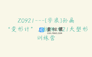 Z0921---[学浪]孙晶“变形计”，抗阻力21天塑形训练营