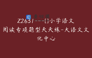Z2631---[]小学语文阅读专项题型天天练-大语文文化中心