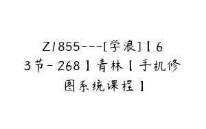 Z1855---[学浪]【63节-￥268】青林【手机修图系统课程】