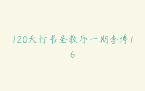 120天行书圣教序一期李博16