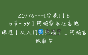 Z0776---[学浪]【65节-￥99】阿鹏零基础吉他课程【从入门到弹唱】_阿鹏吉他教室