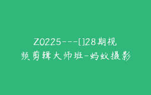 Z0225---[]28期视频剪辑大师班-蚂蚁摄影