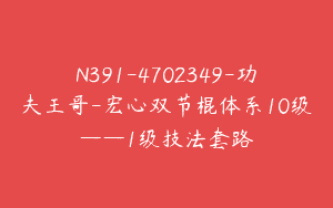 N391-4702349-功夫王哥-宏心双节棍体系10级——1级技法套路