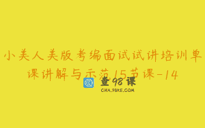 小美人美版考编面试试讲培训单课讲解与示范15节课-14