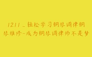1211_轻松学习钢琴调律钢琴维修-成为钢琴调律师不是梦