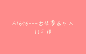 A1646—古琴零基础入门年课