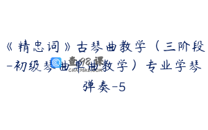 《精忠词》古琴曲教学（三阶段-初级琴曲单曲教学）专业学琴弹奏-5