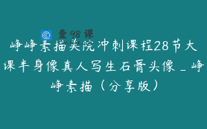 峥峥素描美院冲刺课程28节大课半身像真人写生石膏头像_峥峥素描（分享版）