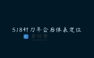 518针刀年会后体表定位