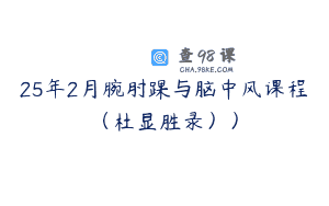 25年2月腕肘踝与脑中风课程（杜显胜录））