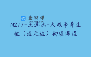 N217-王选杰-大成拳养生桩（混元桩）初级课程