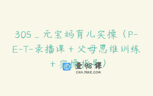 305_元宝妈育儿实操（P-E-T-录播课＋父母思维训练＋实操指导）