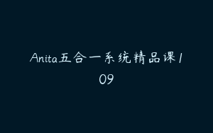 Anita五合一系统精品课109