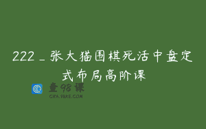 222_张大猫围棋死活中盘定式布局高阶课
