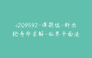 c209592-课题组-斜齿轮寿命求解-临界平面法