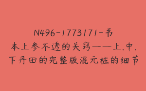 N496-1773171-书本上参不透的关窍——上.中.下丹田的完整版混元桩的细节