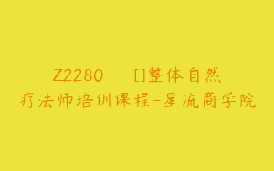 Z2280---[]整体自然疗法师培训课程-星流商学院