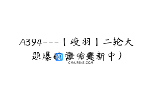 A394---【竣羽】二轮大题爆破营（更新中）