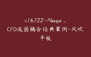 c16722-Abaqus_CFD流固耦合经典案例-风吹平板