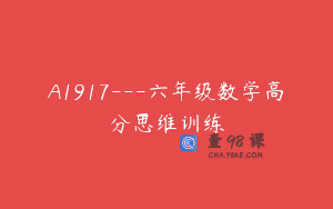 A1917—六年级数学高分思维训练