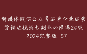新媒体微信公众号运营企业运营营销送视频号副业必修课24版–2024完整版-57