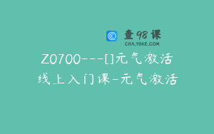 Z0700---[]元气激活线上入门课-元气激活