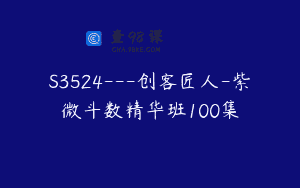 S3524—创客匠人-紫微斗数精华班100集