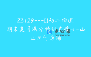 Z3129—[]初二物理期末复习满分特训直播-L-山止川行店铺