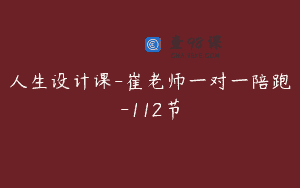 人生设计课-崔老师一对一陪跑-112节