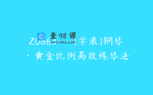 Z0863—[学浪]钢琴·黄金比例高效练琴法