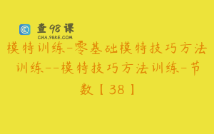 模特训练-零基础模特技巧方法训练--模特技巧方法训练-节数【38】