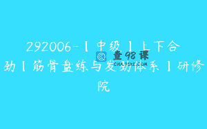 292006-【中级】上下合劲【筋骨盘练与发劲体系】研修院