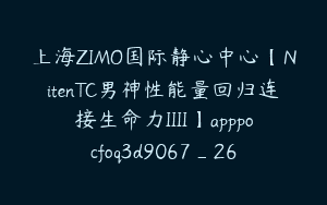 上海ZIMO国际静心中心【NitenTC男神性能量回归连接生命力IIII】apppocfoq3d9067_26