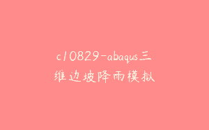 c10829-abaqus三维边坡降雨模拟