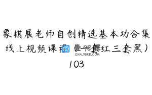 象棋展老师自创精选基本功合集线上视频课程（一套红三套黑）103